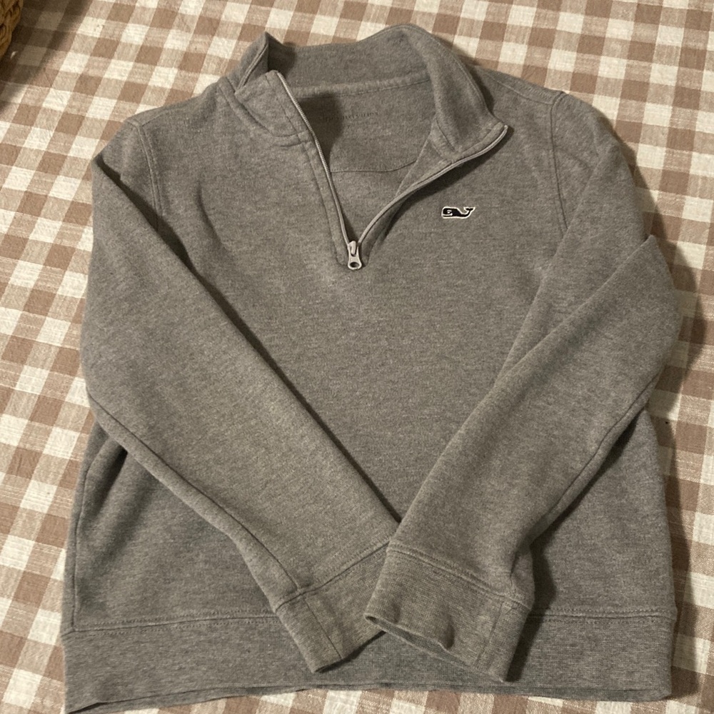 Vineyard Vines Kids Gray Quarter-Zip Sweater
